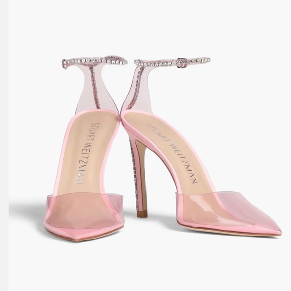 Stuart Weitzman Sparkle Pink Nude Sandals - Picture 3 of 7